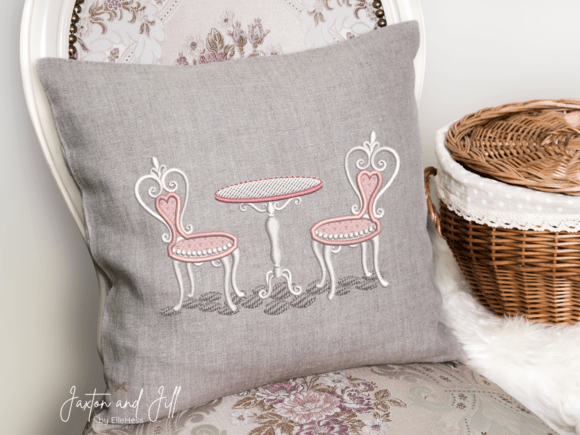 Café Table and Chairs Embroidery