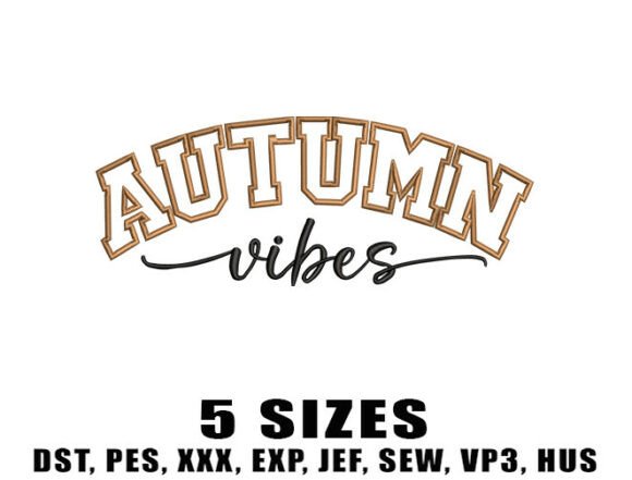 Cozy Autumn Vibes Embroidery Design