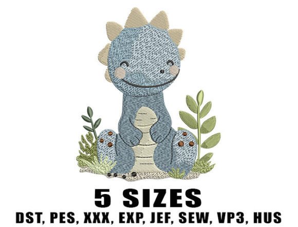 Dinosaur Baby Blue Embroidery Design – A Seasonal Stitch Worth Loving