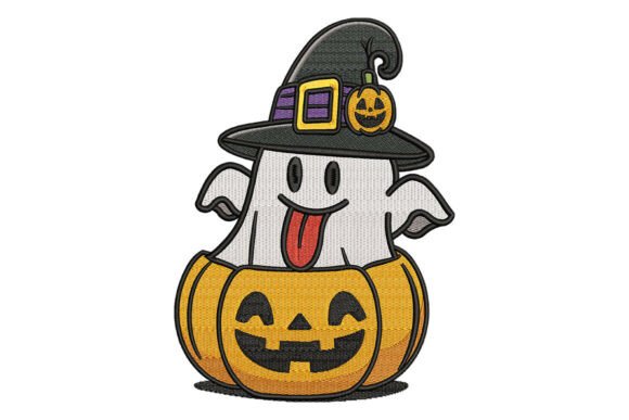 Funny Ghost in Pumpkin Embroidery: A Seasonal Seller’s Dream