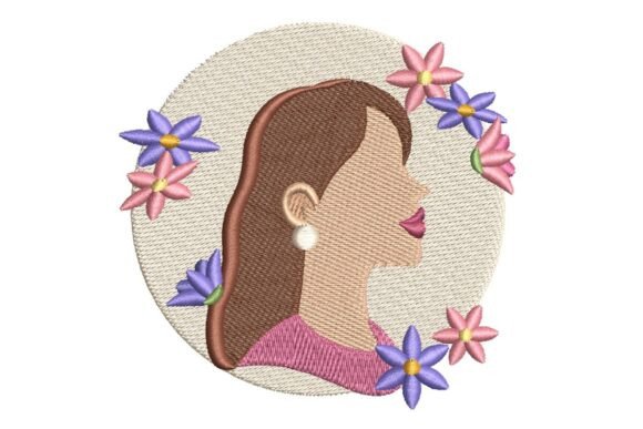 Girl with Flowers Embroidery Design: A Designer’s Perspective