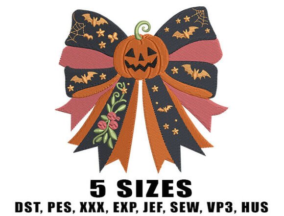 Jack-O-Lantern Ribbon Embroidery Design
