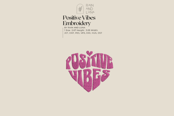 Positive Vibes Embroidery Design Review for Etsy Sellers