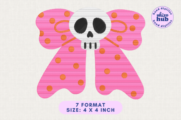 Spooky-Cute Charm: Halloween Coquette Skull Bow Embroidery Review
